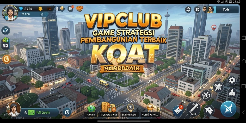 Tangkapan layar gameplay <strong>VIPCLUB</strong> menunjukkan pembangunan kota yang menarik.